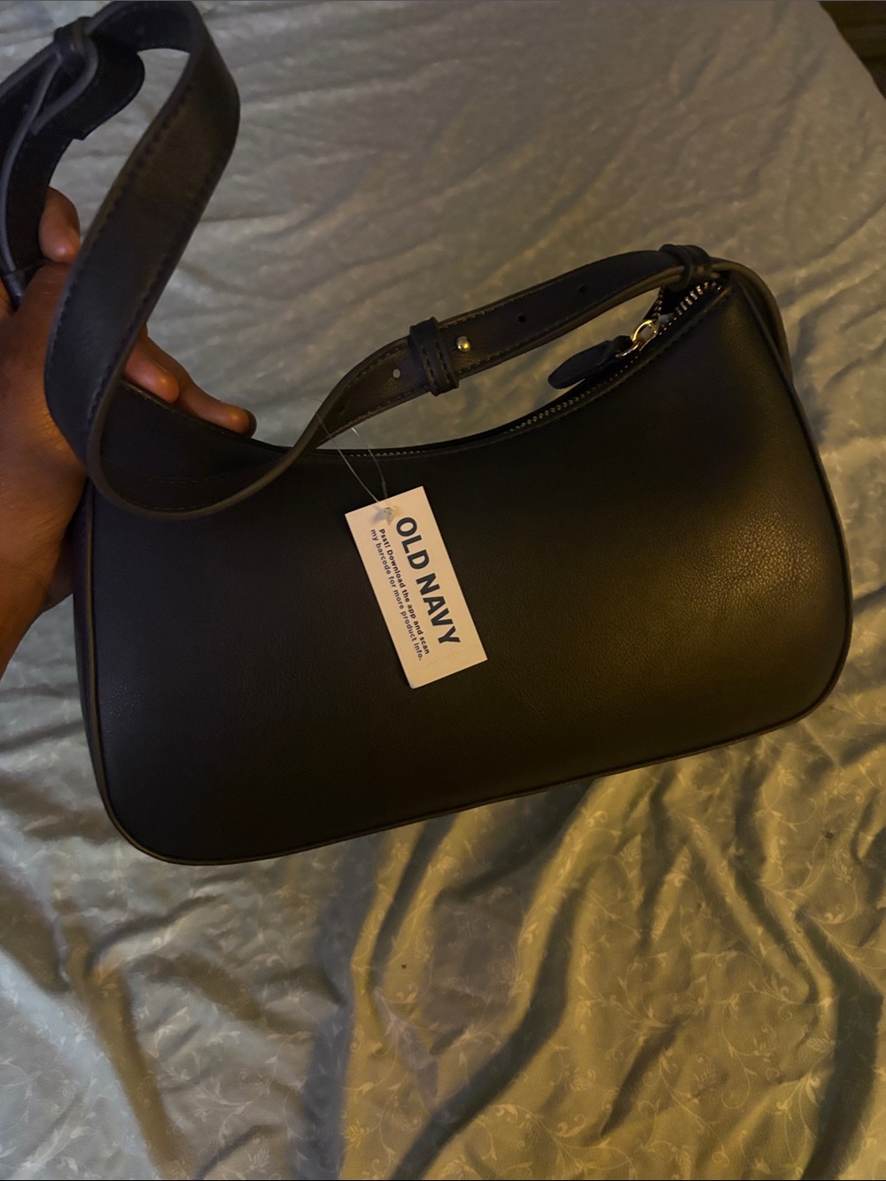 Old Navy Black Leather-Look Shoulder Bag